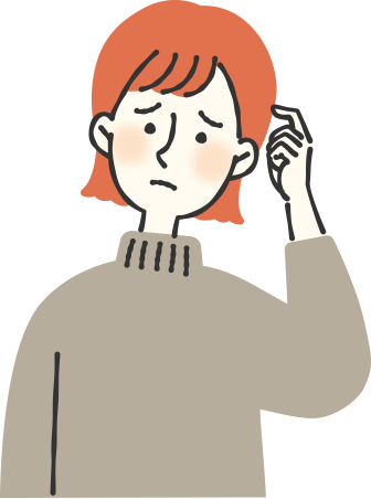 悩んでいる女性イラスト